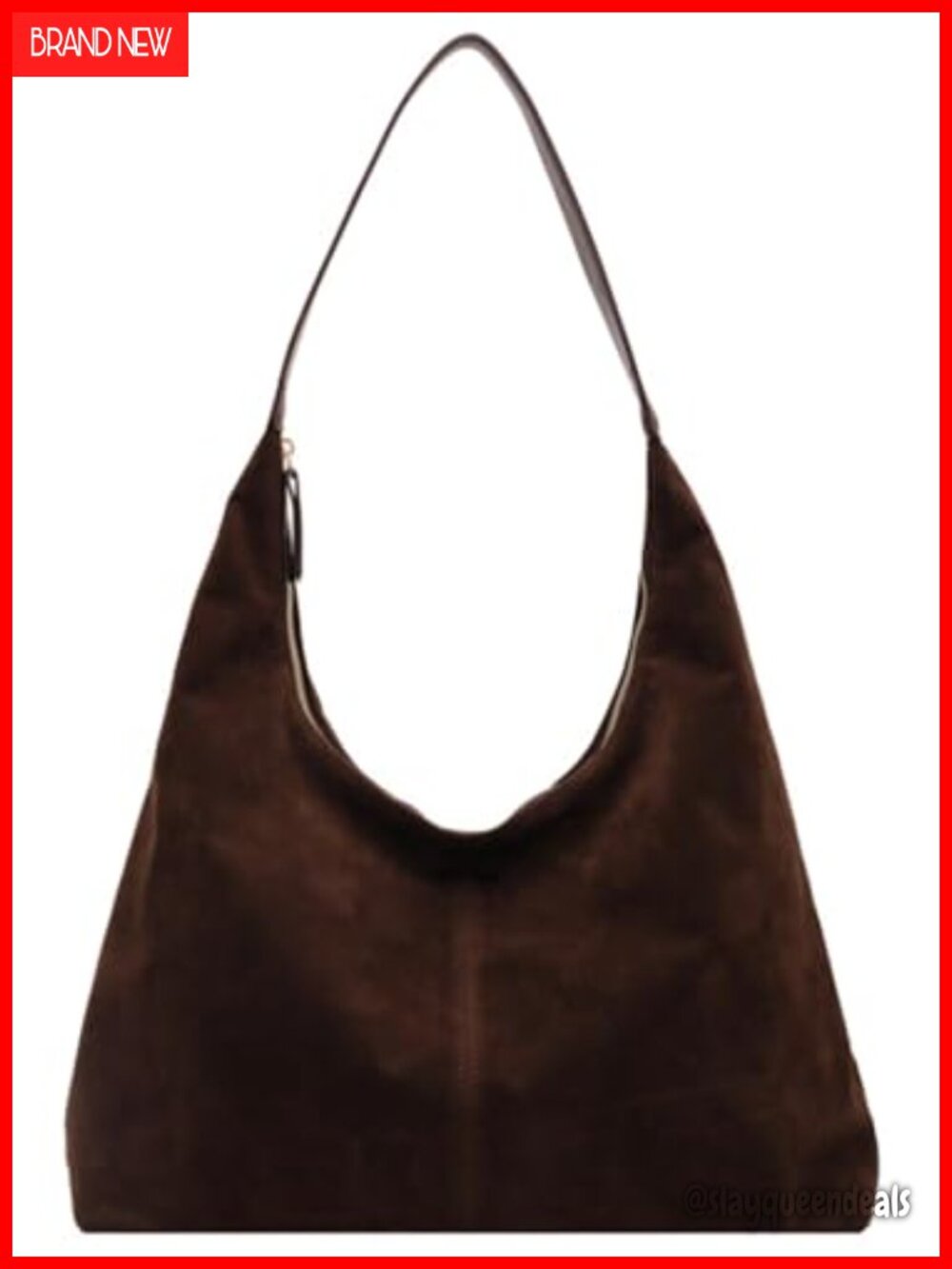 Faux Suede Shoulder Bag Slouchy Hobo Handbag for Women